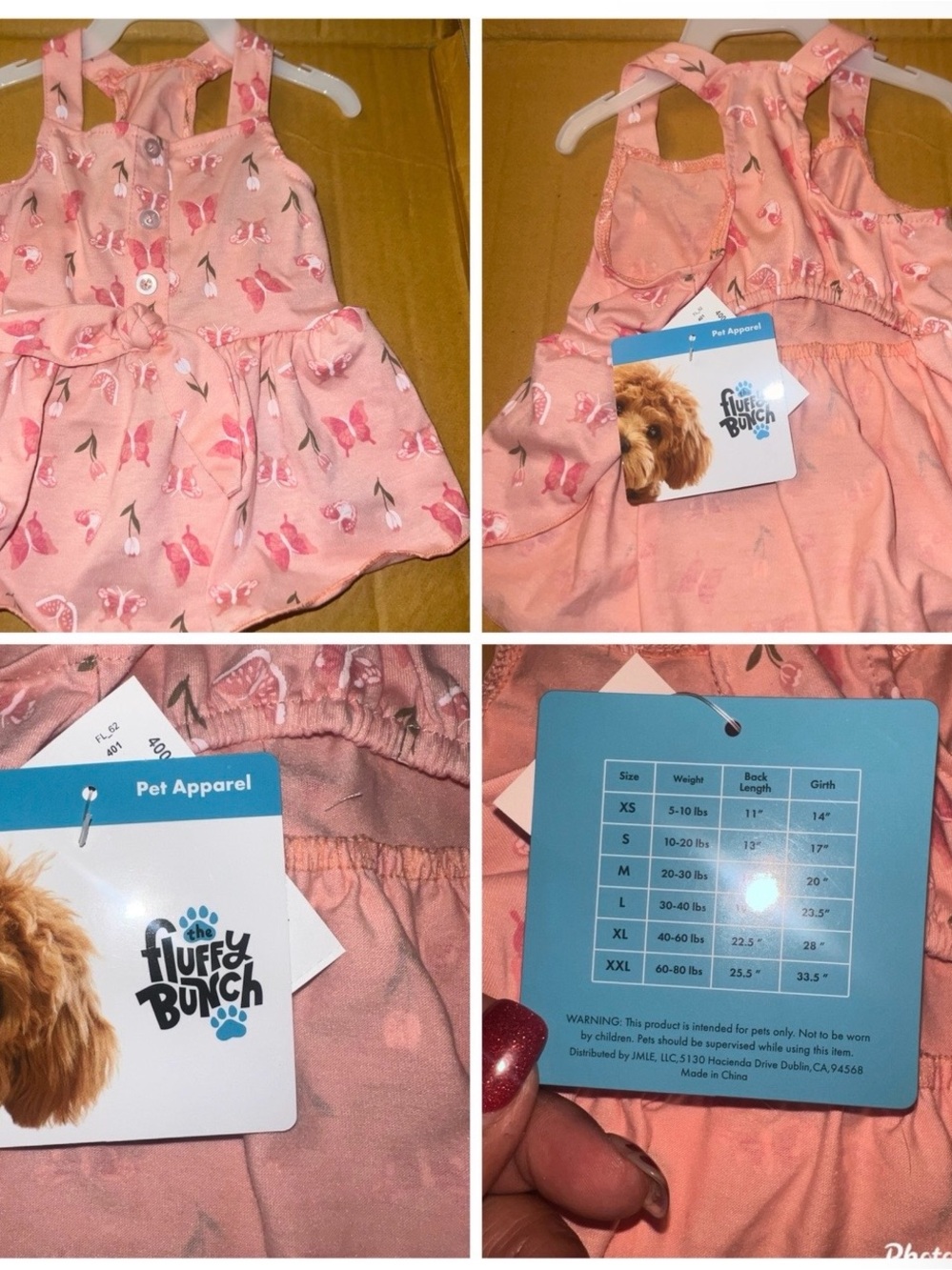Pink Floral Pet Dress - Cute Kids Accessories Style Size Small